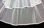 Veil - Satin ribbon trim - Multi layers - 25" - VL-VB-XS-WT